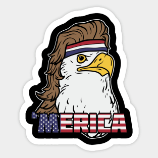 fourth of july t shirt featuring mullet eagle Sticker